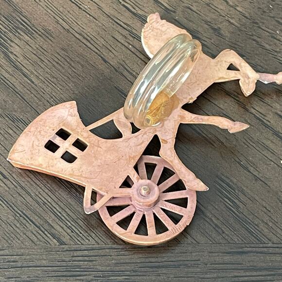 Vintage Celluloid Horse Drawn Carriage Ring? Oversized Plastic 1930s 1940s READ - Picture 2 of 8